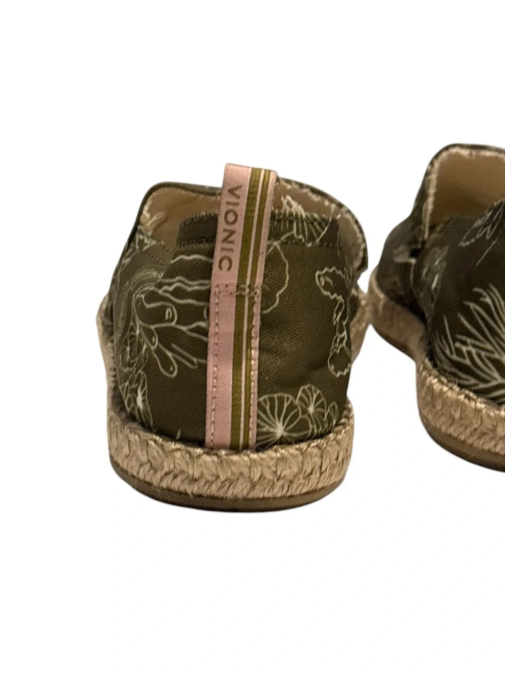 Vionic Beach Laguna Espadrille Slip on Loafers in Seaweed Coral Print 5